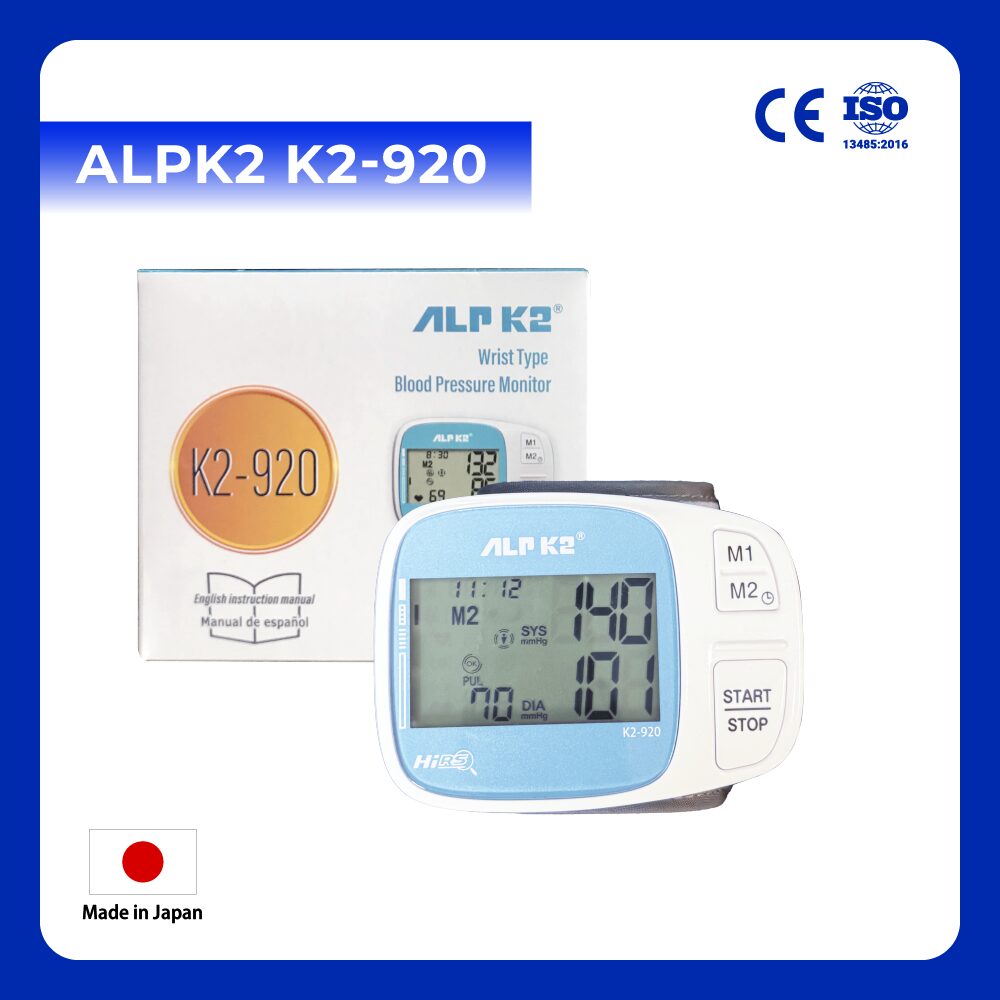 ALPK2 K2-920 - Máy Đo Huyết Áp Điện Tử Cổ Tay | Chính Hãng Nhật BảnALPK2 K2-920 - Máy Đo Huyết Áp Điện Tử Cổ Tay | Chính Hãng Nhật Bản