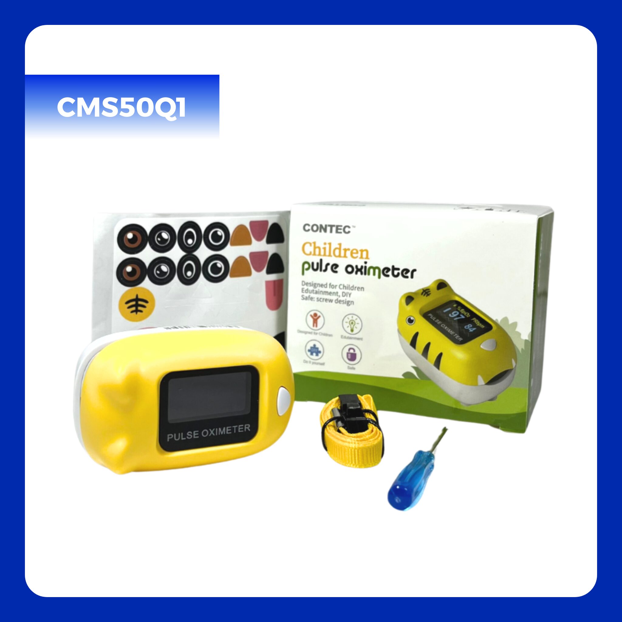 CMS50Q1 - Máy Đo Nồng Độ Oxy Trong Máu (Dành cho trẻ em)CMS50Q1 - Máy Đo Nồng Độ Oxy Trong Máu (Dành cho trẻ em)