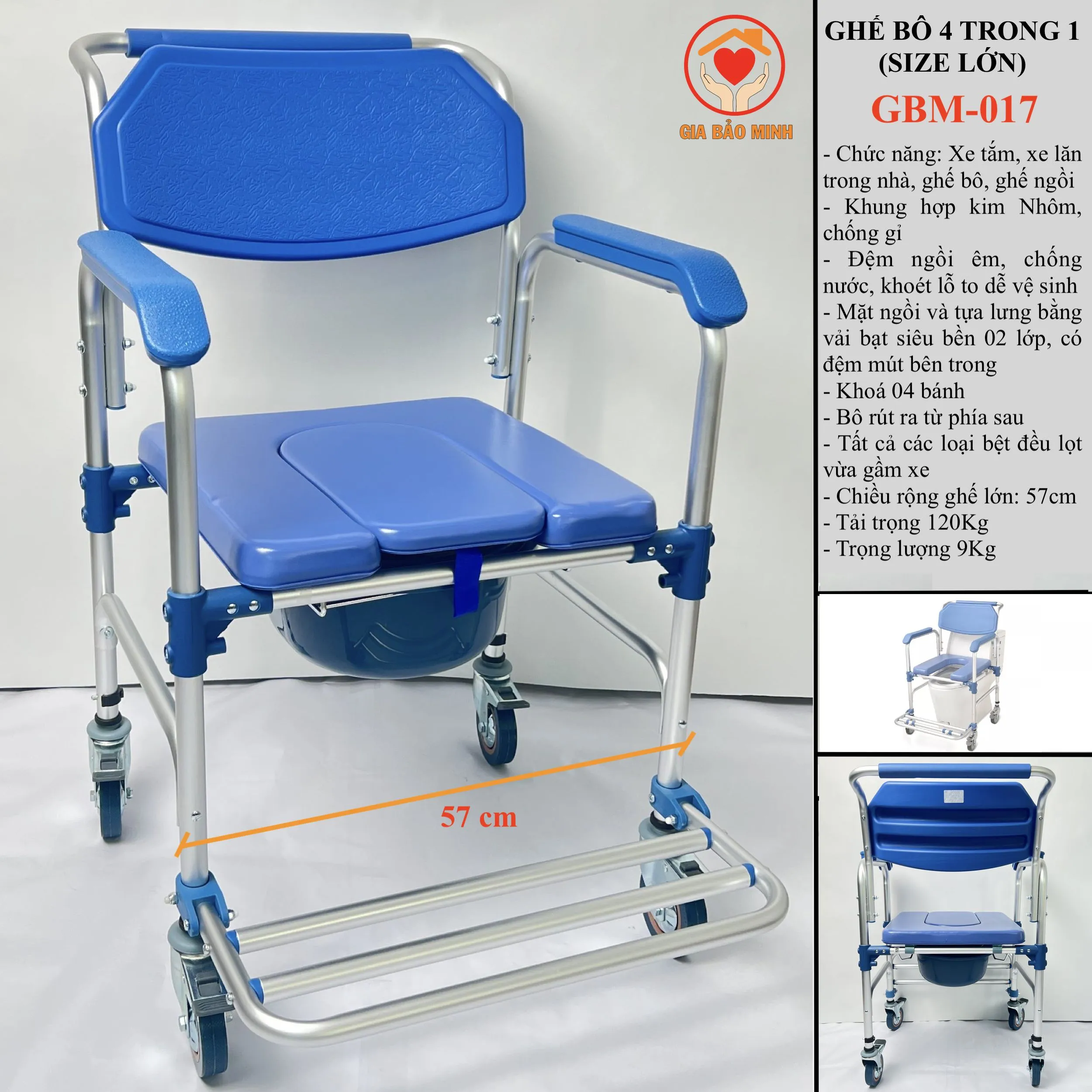 Ghế bô có bánh GBM-017