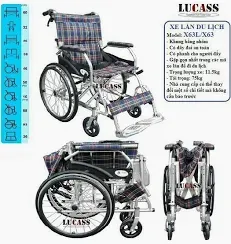 Xe lăn nhôm du lịch cao cấp Lucass X-63L