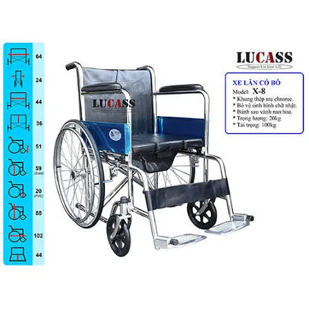 Xe lăn có bô Lucass X-8